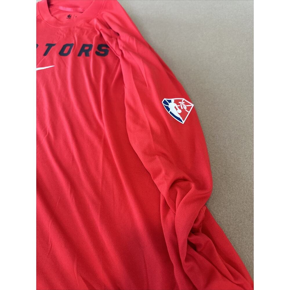Nike Red Toronto Raptors 75th Team Issue Pregame Raglan Performance L/S Large - Picture 5 of 6